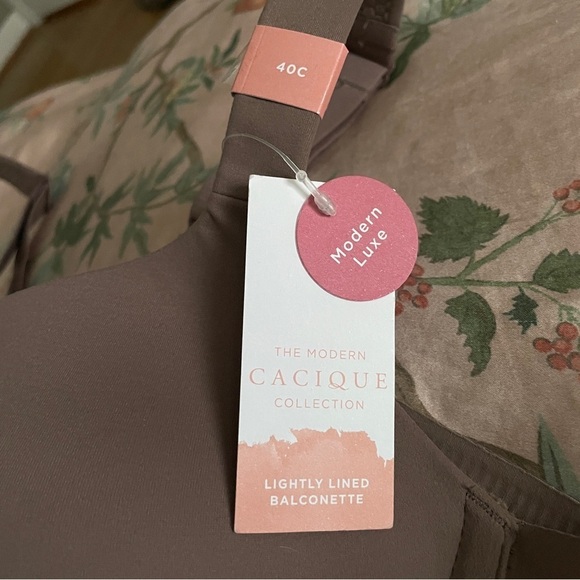 NWT Lane Bryant Modern Luxe Lightly Lined Balconette Bra Deep Purple Taupe 40C - Picture 7 of 9